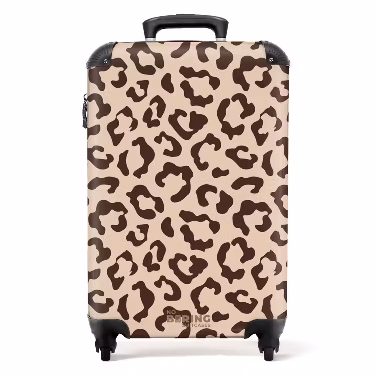 Valise - Imprimés animaliers - Valise imprimée panthère en marron et beige — 1