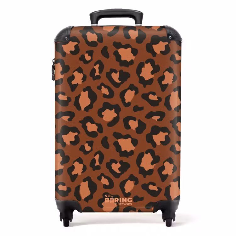 Valise - Imprimés animaliers - Valise imprimée panthère en marron et noir/terracotta — 1