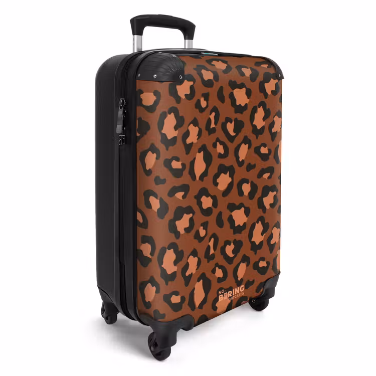 Valise - Imprimés animaliers - Valise imprimée panthère en marron et noir/terracotta — 2