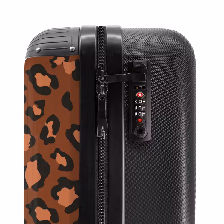 Valise - Imprimés animaliers - Valise imprimée panthère en marron et noir/terracotta — 5