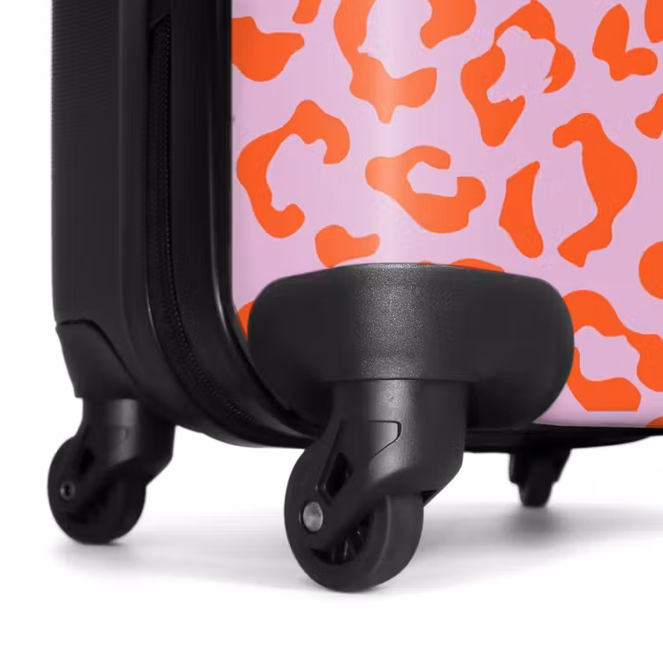 Valise - Imprimés animaliers - Valise imprimée panthère en orange et rose clair — 6