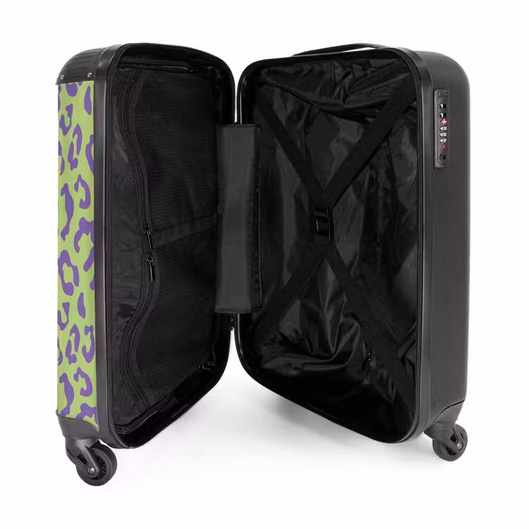 Valise - Imprimés animaliers - Valise imprimée panthère en violet et vert — 4