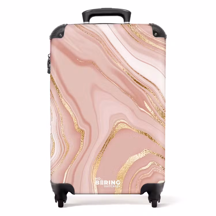 Valise - Marbre - Marbre rose avec accents dorés — 1