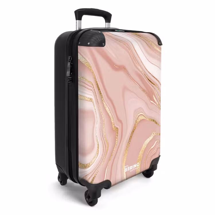 Valise - Marbre - Marbre rose avec accents dorés — 2