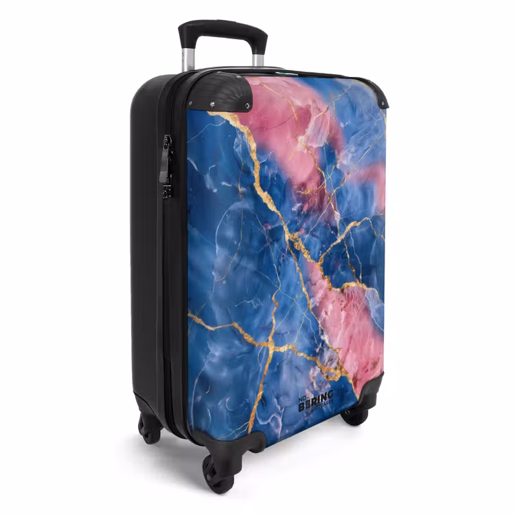 Valise - Marbre - Marbre rose et bleu avec veines dorées — 2