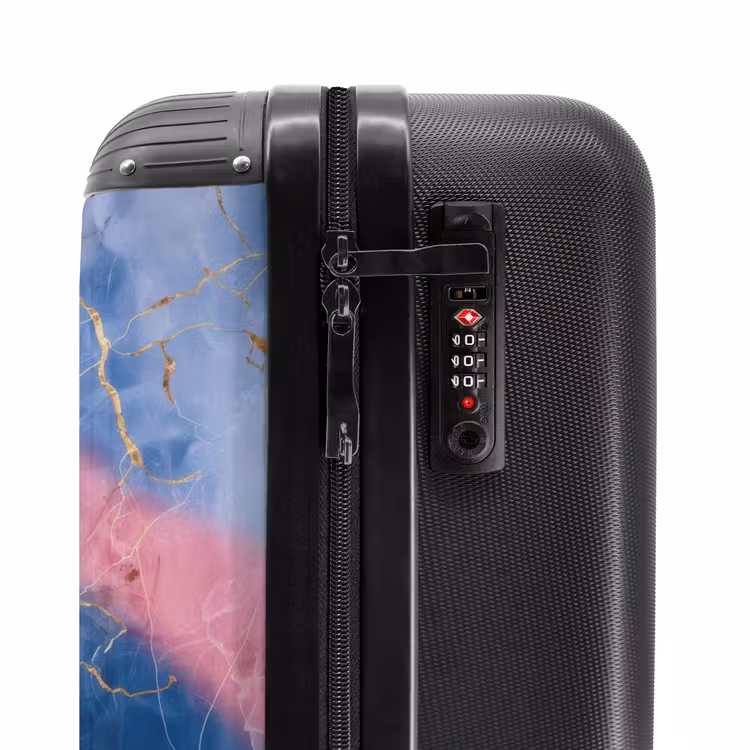 Valise - Marbre - Marbre rose et bleu avec veines dorées — 5