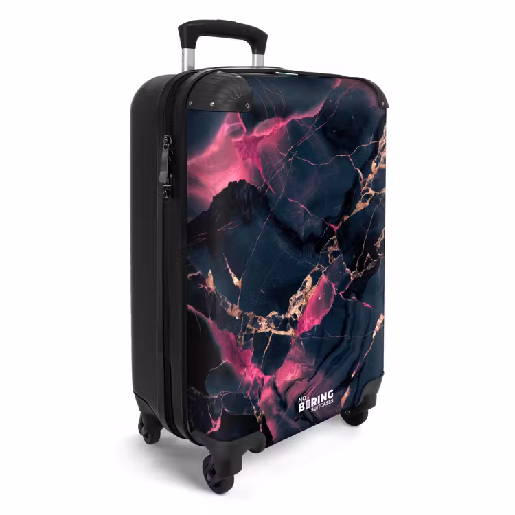 Valise - Marbre - Rose fluo en marbre foncé — 2