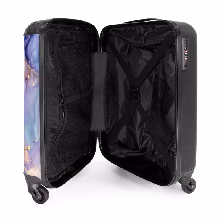 Valise - Marbre - Vagues de marbre rêveuses en violet et bleu — 4
