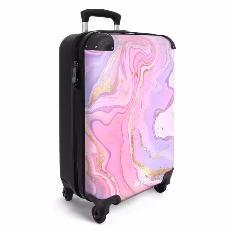 Valise - Marbre - Vagues de marbre rose tendre et violet — 2