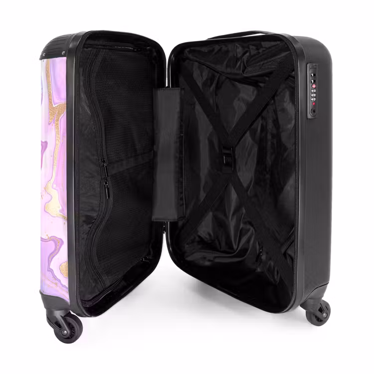 Valise - Marbre - Vagues de marbre rose tendre et violet — 4