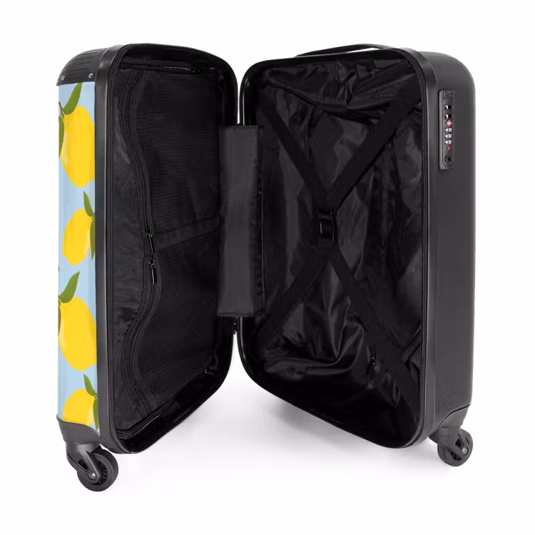 Valise - Pastel - Citrons sur fond bleu ciel clair — 4
