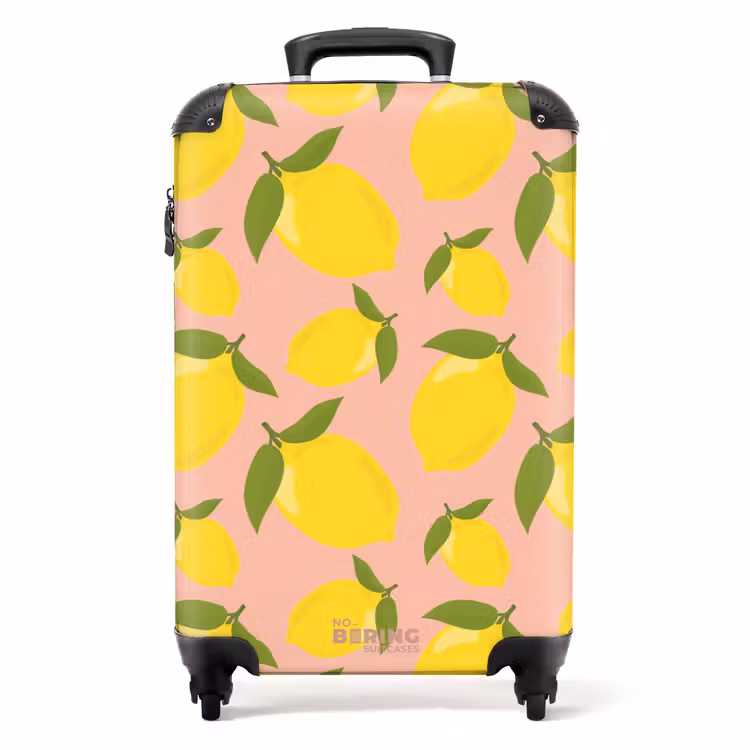 Valise - Pastel - Citrons sur fond rose saumon — 1