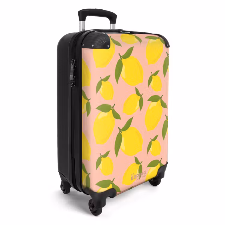 Valise - Pastel - Citrons sur fond rose saumon — 2