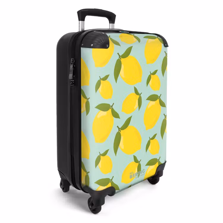 Valise - Pastel - Citrons sur fond vert pastel — 2