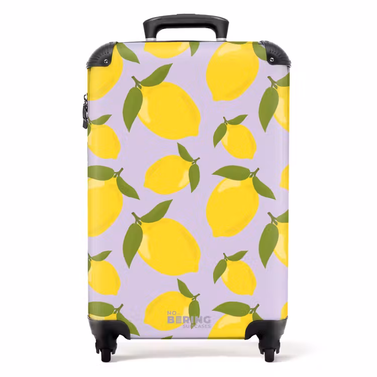 Valise - Pastel - Citrons sur fond violet lavande — 1