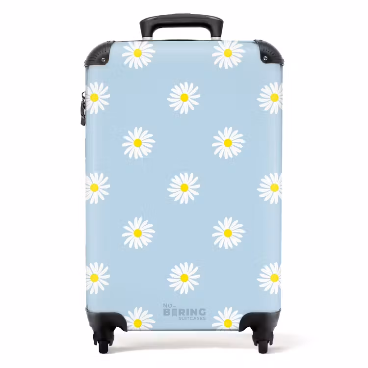 Valise - Pastel - Margites sur fond bleu ciel clair — 1