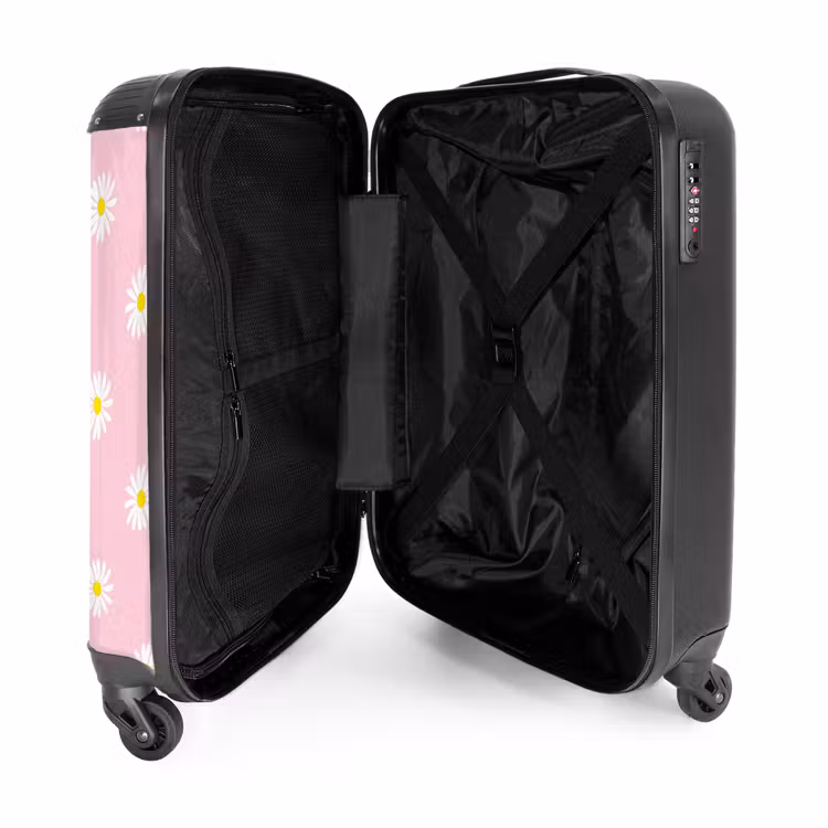 Valise - Pastel - Marguerites sur fond rose clair — 4