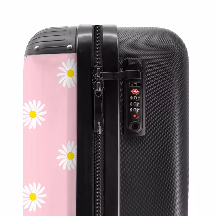 Valise - Pastel - Marguerites sur fond rose clair — 5