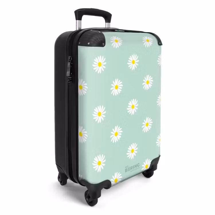 Valise - Pastel - Marguerites sur fond vert pastel — 2