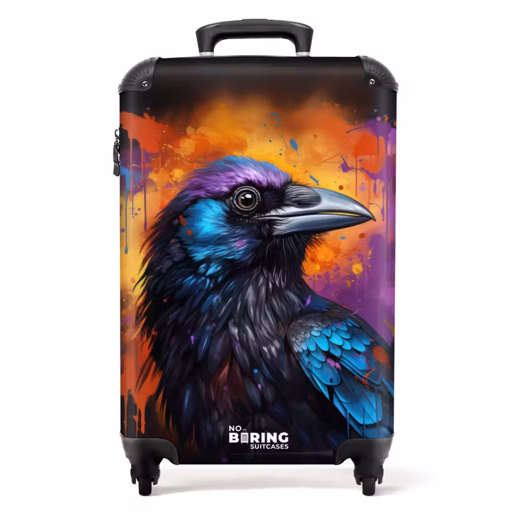 Valise - Corbeau aux graffitis colorés — 1