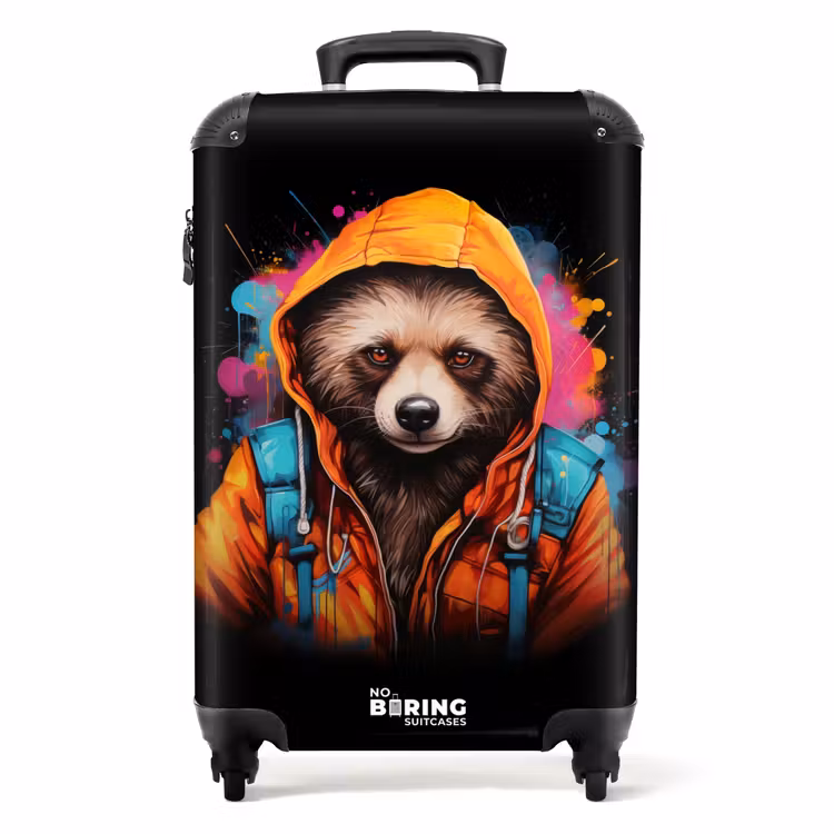 Valise - Raton laveur avec un pelage orange et des éclaboussures de peinture — 1
