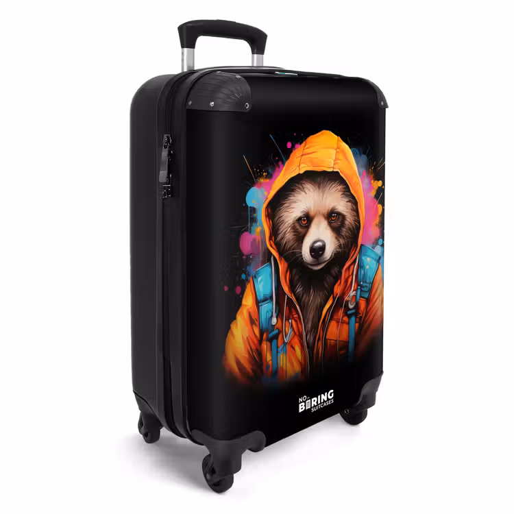 Valise - Raton laveur avec un pelage orange et des éclaboussures de peinture — 2