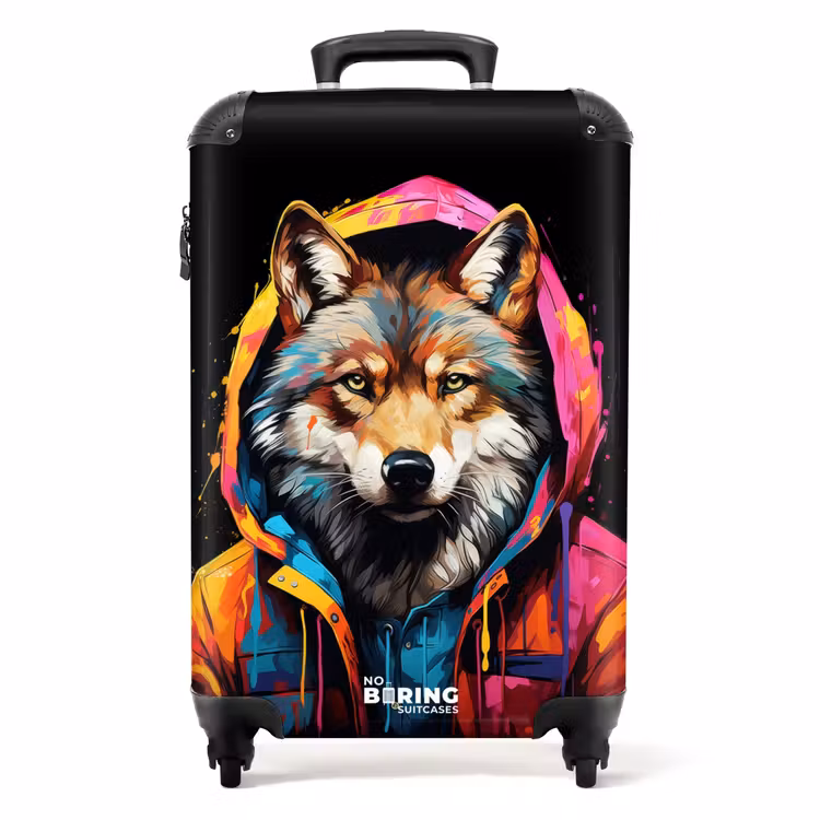 Valise - Renard au pelage coloré et aux éclaboussures de peinture — 1