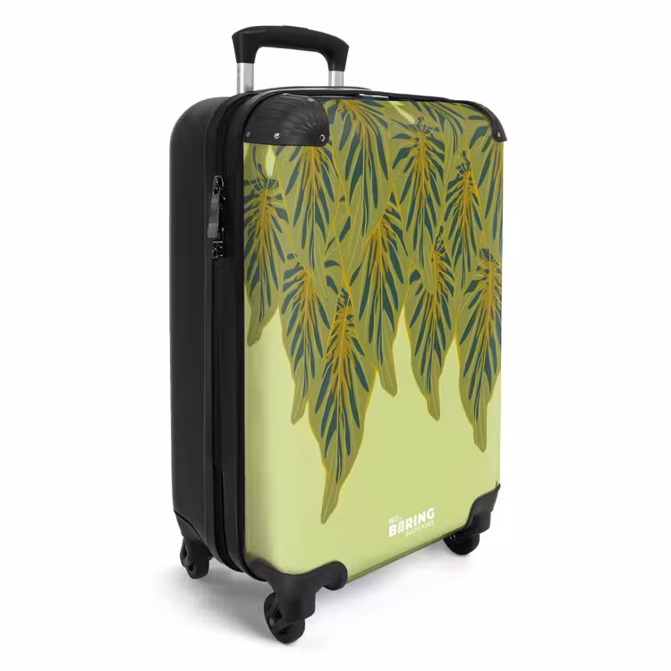 Valise - Souvenirs d'été - Feuilles tropicales sur fond vert — 2