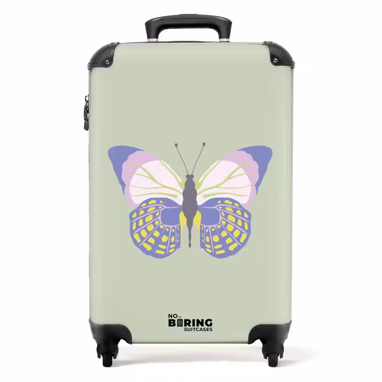 Valise - Souvenirs d'été - Papillon aux couleurs vert sauge — 1