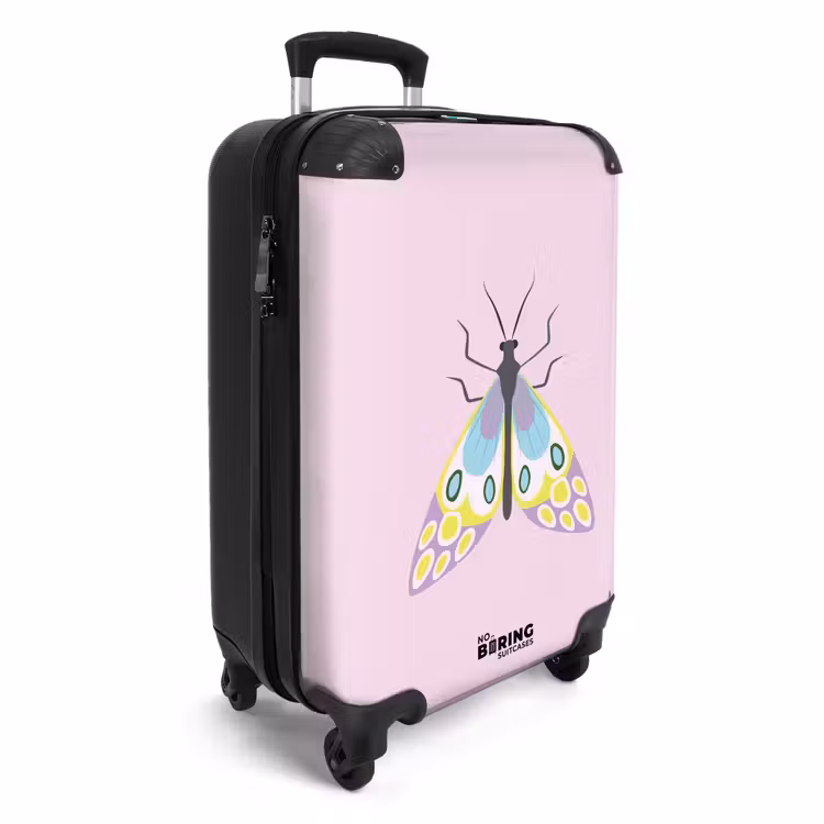 Valise - Souvenirs d'été - Papillon de nuit coloré sur fond rose — 2