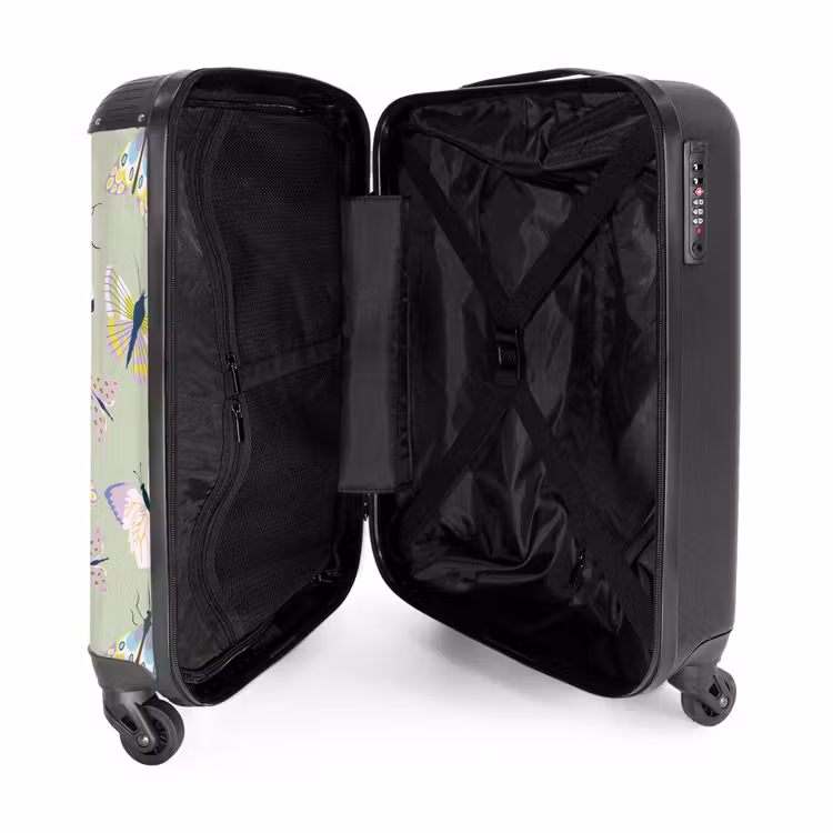 Valise - Souvenirs d'été - Papillons et papillons de nuit sur fond vert sauge — 4