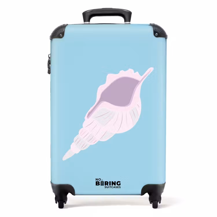 Valise - Souvenirs d'été - Shell art sur fond bleu — 1