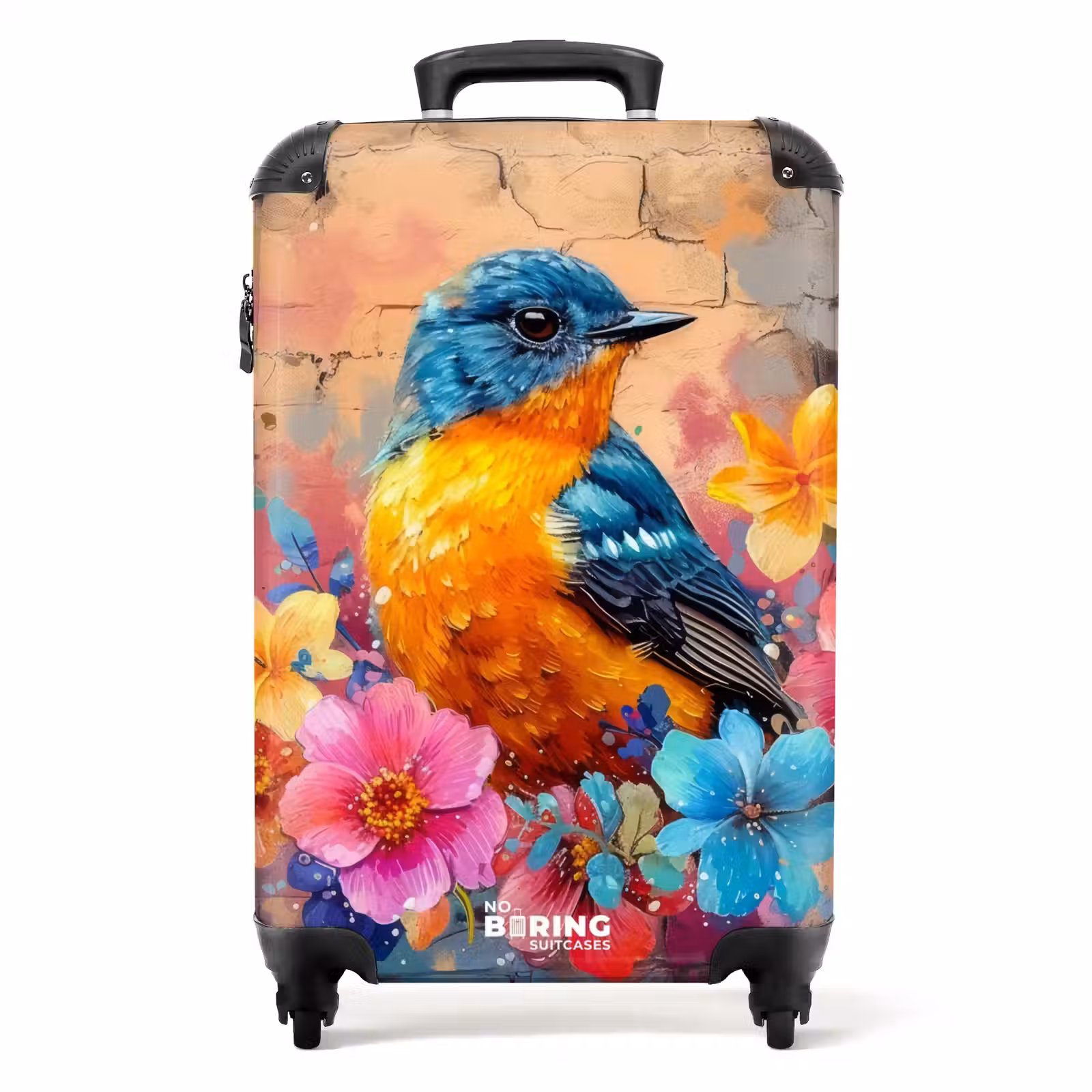 Valise - Oiseau avec des fleurs en style graffiti — 1