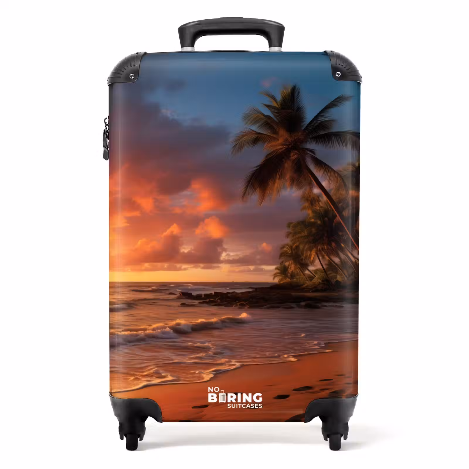 Valise - Plage avec palmier au coucher du soleil — 1