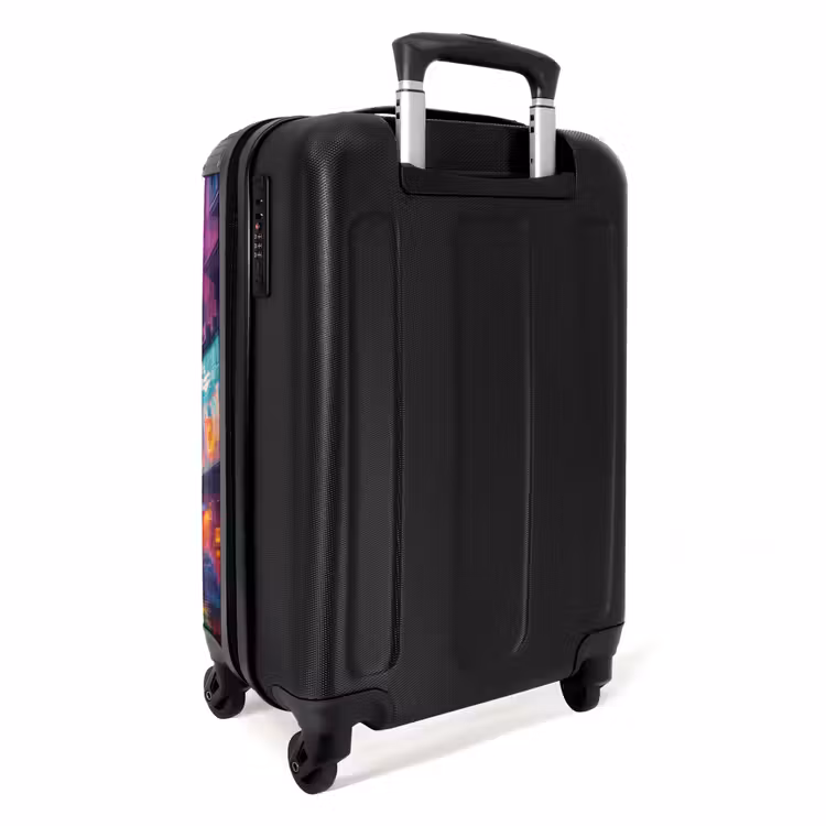 Valise - Chat avec manteau dans une ville colorée — 3