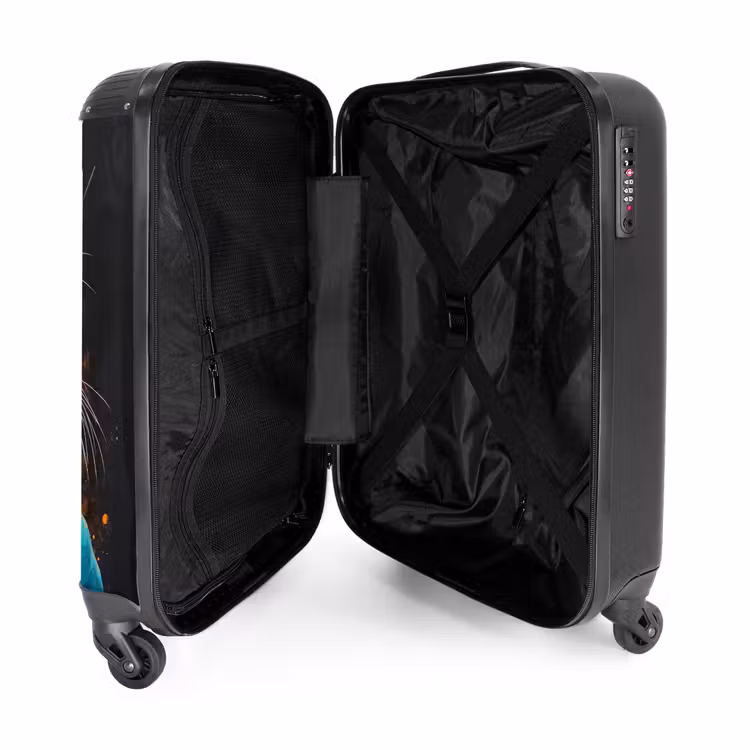 Valise - Chat graffiti avec gilet bleu — 4