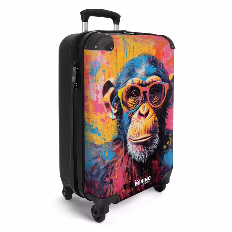 Valise - Chimpanzé avec des lunettes dans un style graffiti — 2