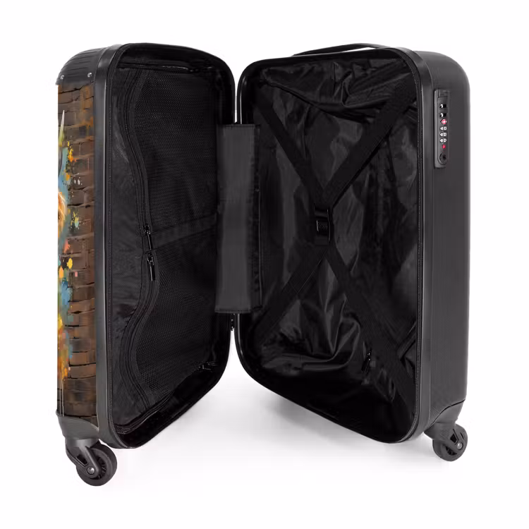 Valise - Graffiti Highlander écossais avec fleurs — 4