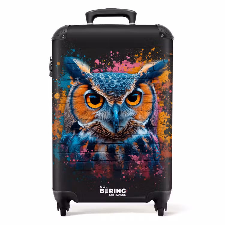 Valise - Hibou dans un style graffiti coloré — 1