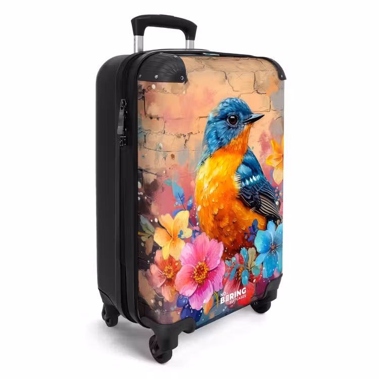 Valise - Oiseau avec des fleurs en style graffiti — 2