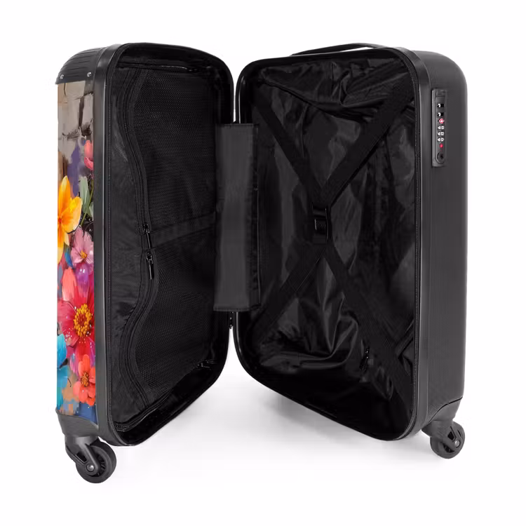 Valise - Oiseau avec des fleurs en style graffiti — 4