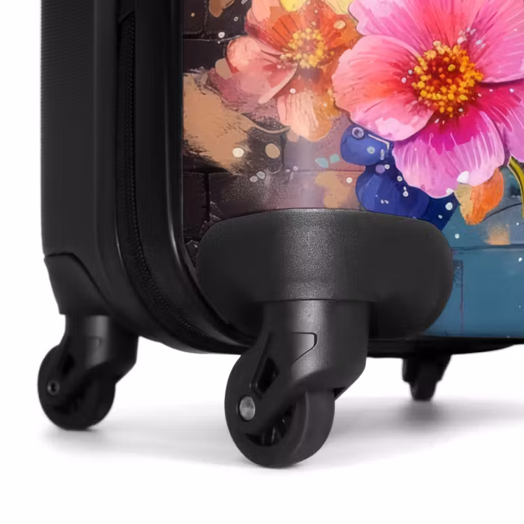 Valise - Oiseau avec des fleurs en style graffiti — 6