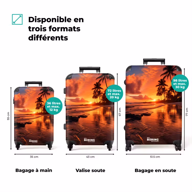 Valise - Palmiers au coucher du soleil — 3