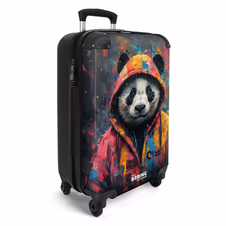 Valise - Panda avec pelage coloré et éclaboussures de peinture — 2