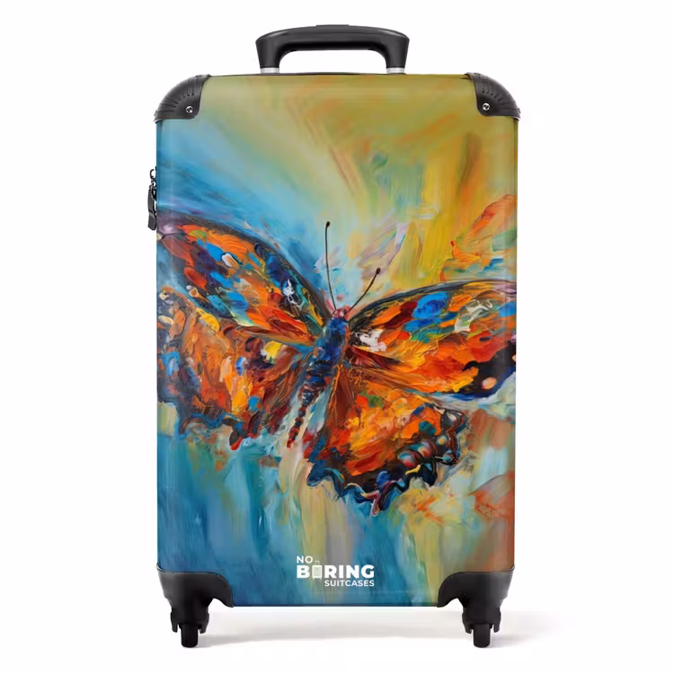 Valise - Papillon en tant qu'œuvre d'art à l'huile colorée — 1