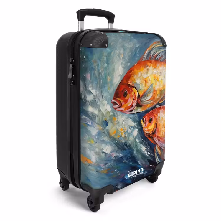 Valise - Peinture à l'huile de 2 poissons rouges dans l'eau — 2