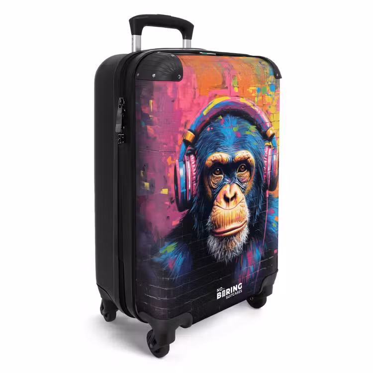 Valise - Singe coloré avec des écouteurs dans un style graffiti — 2