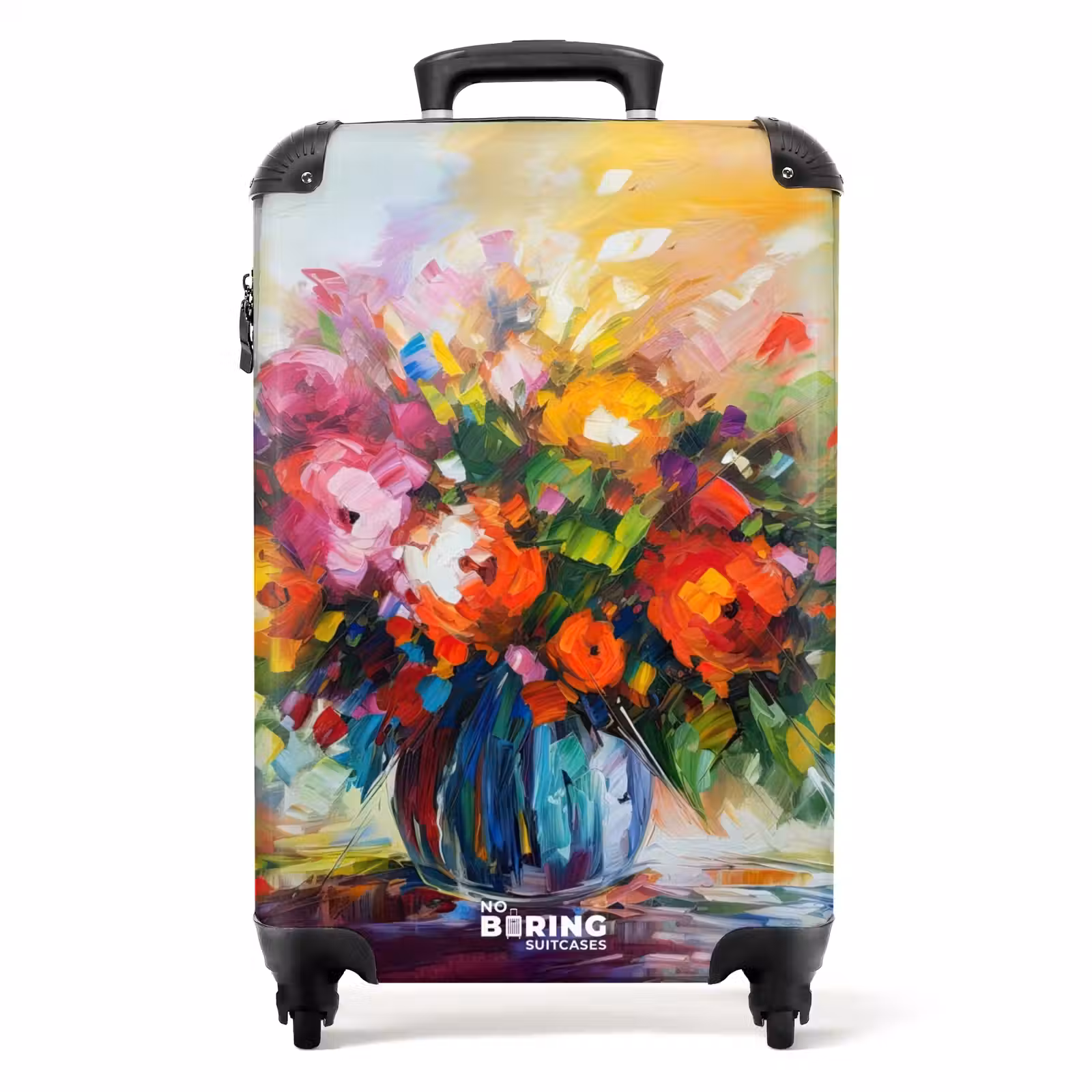 Valise - Fleurs - Colorées - Pot de fleurs - Peinture à l'huile — 1