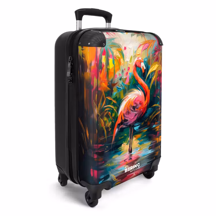 Valise - Flamant dans une peinture à l'huile colorée — 2