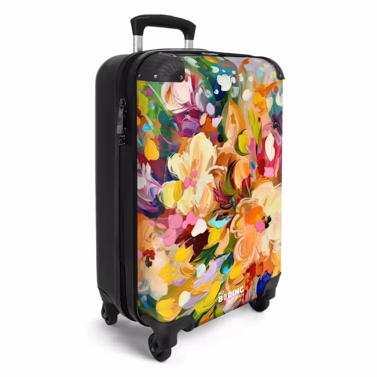 Valise - Peinture - Peinture à l'huile - Fleurs - Arc-en-ciel — 2